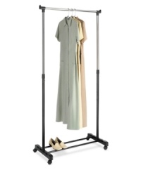 What a hang up! Get a better look at your wardrobe by giving it the space it needs to avoid wrinkles, crinkles and creases. The adjustable bar lets you hang clothes of all lengths and sizes, while the bottom bar is perfect for storing shoes and other accessories.