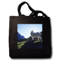 Billy mountain goat, Logan Pass, Glacier NP, Montana - US27 CHA1333 - Chuck Haney - Black Tote Bag 14w X 14h X 3d