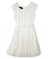 She can complement her bright, bubbly personality with this carefree belted bubble dress from BCX.