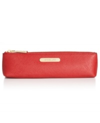 Aspiring novelists and poets-to-be: when it comes to your craft take the right approach, like this posh pencil case from MICHAEL Michael Kors. Crafted from soft Saffiano leather with signature accents, it stashes your stylos in style.