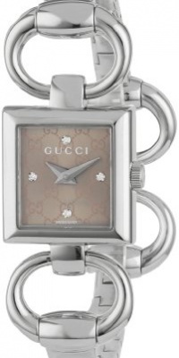 Gucci Women's YA120509 Tornabuoni Square Brown Dial Watch