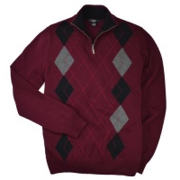 Alfani Men's Argyle 1/4-Zip Mockneck Cotton Sweater