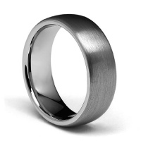 8mm Domed Cobalt Free Tungsten Carbide COMFORT-FIT Wedding Band Ring for Men and Women (Size 5 to 15)