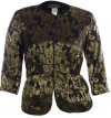 Zip Front Metallic Floral Jacket