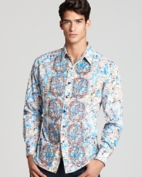 Powerfully handsome, this major design from Robert Graham explores the designer's fascination with pattern in a classic-fitting shirt you'll save for special nights out, when you need that extra dose of cool.