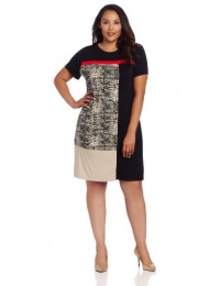 Calvin Klein Women's Plus-Size T-Shirt Dress With Blocking