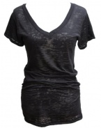 YogaColors Black Star Burnout Deep V Neck Tunic Mini Dress