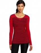 Calvin Klein Performance Women's Striped Long Sleeve Tee