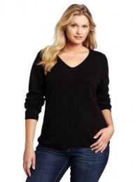 Calvin Klein Women's Plus-Size Wmn Rib V-Neck Pullover