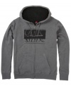 Chase off the chill and put on casual cool with this hoodie from Quiksilver.