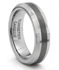 6MM Tungsten Carbide Brushed Silver Wedding Band Ring (Available Sizes 4-11 Including Half Sizes)