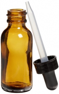 American Educational 7-405-3-DZ Glass Boston Round 1oz Amber Bottle with Dropper (Pack of 12)