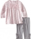 Calvin Klein Baby-Girls Newborn Heart Printed Tunic Top With Legging