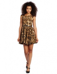 XOXO Juniors Sleeveless Full Skirt Dress, Brown, 0/0