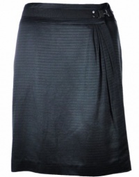 Tahari by ASL Lucy Pinstripe Wrap Skirt 10 Black [Apparel]