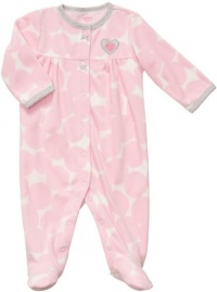 Carter's Newborn Girls Microfleece Dots & Heart Sleep & Play