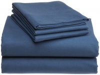 Pinzon Signature 190-Gram Cotton Velvet Flannel California King Sheet Set, Smokey Blue