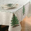 Spode Christmas Tree Fabric Tablecloth 60 x 104 in. Ivory