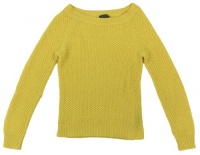 Lauren Jeans Co. Women's Linen-Cotton Tuck Stitch Pullover Sweater (Large, Dandelion Yellow)