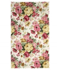 Step into a lush garden with this Chantal accent rug from Bacova, featuring a colorful floral print that will brighten up any space. Latex back ensures non-slip protection.