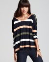 With multicolor stripes and relaxed, boxy fit, this Soft Joie tee is one piece to fawn over.