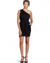 BCBGeneration Women's Pleat Flounce Dress, Black, 6