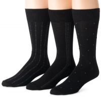 Nautica Men's 3-Pack Fancy Pattern Sock,Black,8 to 12