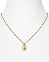 A signature MARC BY MARC JACOBS turnlock fancies up this fine gold-plated chain necklace, making this one of those pieces we put on and never take off.