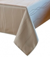 Benson Mills Gourmet Spillproof 60-Inch by 104-Inch Fabric Tablecloth, Ivory