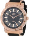 JBW Men's JB-6225-L 562 Pave Dial Diamond Black Rubber Band Watch