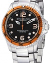 Stuhrling Original Men's 593.332I11 Aquadiver Grand Regatta Swiss Quartz Diver Date Orange Bezel Watch