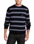 Nautica Men's Stripe Jersey Crew Sweater