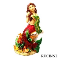 Exquisite RUCINNI Mermaid with Seahorse trinket box, Swarovski crystals