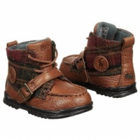 Ralph Lauren Layette Ranger Hi Hardsole,Tan Tumbled Leather/Red/Black Plaid,1 M US Infant