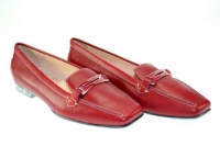 TOD'S Women's Quinn Guaina Moc. Dark Red Leather Loafers Sz 37 R30R003