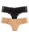 Commando's luxurious soft thong gets a sultry update with a thick lace waistband. Style #LT07