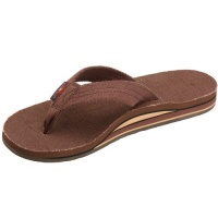 Rainbow Sandals Women's Hemp Double Stack Wide Strap, Color: Brown, Size: Large (7.5-8.5)