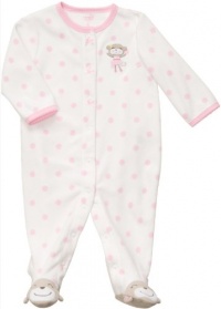 Carter's Girls Newborn-6 Months Polka Dotted Monkey Sleep N Play