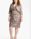 Adrianna Papell Satin Dress with Bolero Jacket (Plus Size)