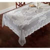 Lorraine Home Fashions Sharon Tablecloth, 52 by 70-Inch, White