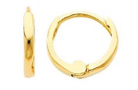 14K Yellow Gold 1.5mm Thickness Tiny Huggies Earrings for Baby and Children (0.3 or 8mm)