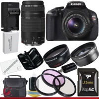 Canon EOS Rebel T3i Digital SLR Camera with EF-S 18-55mm f/3.5-5.6 IS Lens & Canon 75-300 f/4-5.6 III Lens 32GB Package