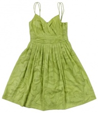 Calvin Klein Women's Pleated Burnout Print Sleeveless Sundress (Thyme Green) (6)