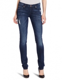 7 For All Mankind Women's Roxanne Slim Fit Jean, Destroyed Brushed Blue, 28