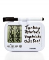 Have the time of your life-keep track of the big moments with this do-it-all timer, which times and displays up to four events at once. A convenient dry erase board, plus pen & eraser, makes it easy to take notes, too!