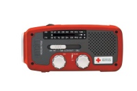 Etón American Red Cross ARCFR160R Microlink Self-Powered AM/FM/NOAA Weather Radio with Flashlight, Solar Power and Cell Phone Charger (Red)