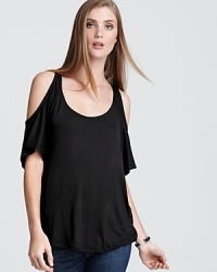 An Ella Moss tee hangs beautifully on the frame and boasts cutout shoulders for a hint of skin.