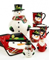 Christmas Cut-Outs Snowman Set of 4 Mugs