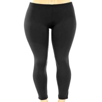 Black Plus Size Stretchy Fleece Legging Pants Footless Tights