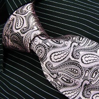 Brand New B. Boss Black Pink Paisleys Silk Mens Neck Tie Zl1088